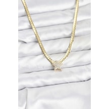 Mey İthalat Gold Renk Pirinç Yıldız Zirkon Taşlı Kadın Kolye - Özel Seri Meyeb694039b69f1646f58501ef4f altın