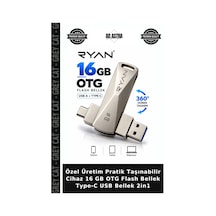 Özel Üretim Pratik Taşınabilir Cihaz 16 Gb Otg Flash Bellek Type-c Usb Bellek 2in1