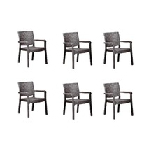 Troya Rattan Koltuk Kahverengi 6'li Set