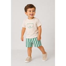 Durukoza Şirin Ayıcık Erkek Bebek Alt Üst Takım Bej