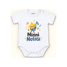 Babylimon Ninni Notası Beyaz Kısa Kollu Çıtçıtlı Bebek Zıbını Beyaz - Ninni Notası - 928161977 Beyaz - Ninni Notası