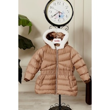 Kız Bebek Kapüşonlu Kışlık Mont 51333 Kahve