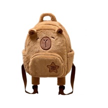 Tenfowee Sevimli Kapibara Peluş Sırt Çantası - Okul Ve Gezi İçin Şık Ve Kullanışlı Aksesuar Kahverengi