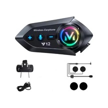 Zenviya21 Y12 Motor Kask Kulaklık Rgb Modlu Radyolu Motosiklet Kulaklık 5.3 Bluetooth Intercom Zenya785