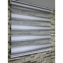 Gri Beyaz Geçişli Bambu Geniş Plise Zebra Rz-66003 Gri-beyaz