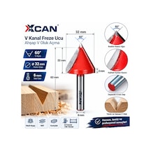32 Mm 60 V Kanal Freze Ucu 6 Mm Sap Ahşap V Oluk Açma Frezesi