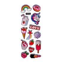 Sticker Kabartmalı Sticker Defter, Planlayıcı Etiket - Cb-582 16x7 Cm- Unicorn Love