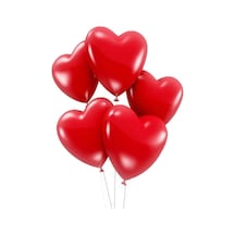 Roseroi 50 Adet Kırmızı Baskısız Balonu 30 Cm Romantik Kalpli Balon