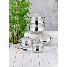 Globus 10 Parça Paslanmaz Çelik Tencere Seti Gümüş