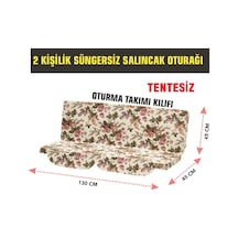 Viphomeconcept 2 Kişilik Salıncak Oturağı (Ingiliz Gülü)-(Süngersiz Tentesiz) Çok Renkli