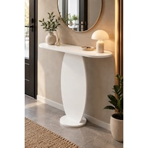 Sulorahome Modern Beyaz Oval Dresuar Antre Konsolu