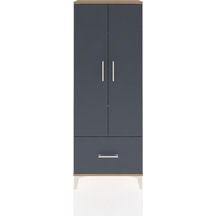Arges Dolap 4 Raflı Tek Çekmeceli 2 Kapaklı 60x30x163 Çam-ant... Çam