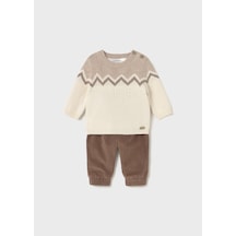 Mayoral Newborn Erkek Bebek Kazak Ve Pantolon Set Kahverengi
