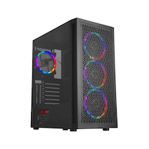 Rampage Platino 600W 80+ Bronze 4 x Rainbow Fanlı Mid Tower Bilgisayar Kasası Siyah
