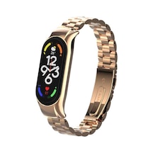 Effox Xiaomi Mi Band 7 Uyumlu Krd-04 Metal Kordon-rose Gold