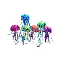 Fortunelane Denizanası Süspansiyonlu Dekorasyon Akvaryum İçin 6 Adet 6 Renkli Süction Cup