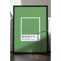 Pantone Matcha Yeşili Siyah Ahşap Çerçeveli Poster, Dekoratif Duvar Tablosu