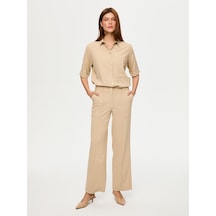Cep Detaylı Wide Leg Fit Viskon Pantolon S26pnt027 Us26pnt02734 Bej