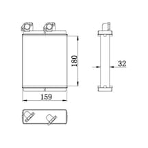 ORIS KMI043032 Kalorifer Radyatörü Brazıng Mitsubishi L200 06- 180X160X32 At/Mt Şanzıman