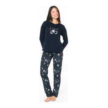 U.S. Polo Assn. U.s Polo Assn. 20155 Kadın Uzun Kollu Bisiklet Yaka Pijama Takımı-lacivert Lacivert