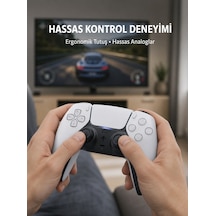 Kablosuz Ps5 Oyun Kumandası Hızlı Tepki Ve Ergonomik Tutuş Yeni Nesil - Lisinya Beyaz
