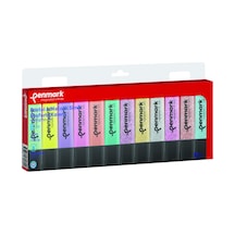 Fosforlu Kalem 12'li Asetat Karişik Renk 6 Pastel + 6 Simli