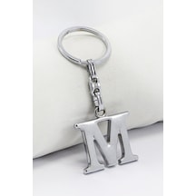 Gümüş Renkli Metal M Harfi Anahtarlık / Harfli Çanta Süsü