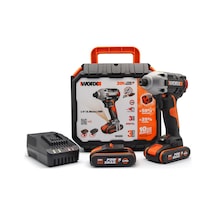 Worx WX261 20 V 2.0 Ah Li-ion Çift Akülü 260nm Kömürsüz Profesyonel Darbeli Tornavida