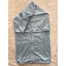 Çift Katlı Fermuarlı Kundak Battaniye Mavi