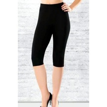 Elit Kadın Modal Elastan Likralı Kapri Tayt 1'li Paket SiYAH