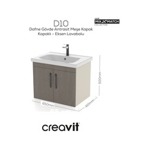 Creavit D20 65 Cm Kapaklı Lavabo Dolabı Dafne Melamin Kapak Diğer