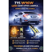 Honda Civic Fc5 Geri Vites Ledi - T15 W16w Canbus Arıza Yakmayan Ultra Parlak Beyaz Led Ampul 2 Adet