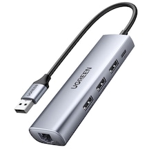 Ugreen 20915 USB Hub 3-Port 5V RJ45 Ethernet Ağ Adaptörü