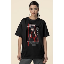 Sevbano Tasarım Akame Ga Kill Baskılı Unisex Oversize Anime Dizi Karakter Siyah