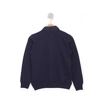 Toontoy Erkek Çocuk Gömlek Yaka Okul Sweatshirt Lacivert