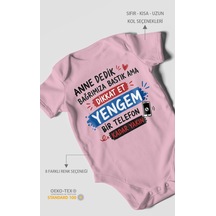 Morivokids Anneye Özel Kısa Kollu Bebek Body %100 Pamuk Zbn238-kk Koyu Pembe