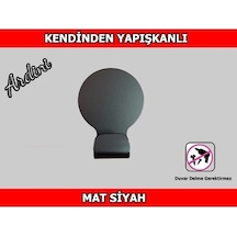 Ardini Kendinden Yapışkanlı Bornoz Havlu Askısı Yuvarlak Mat Siyah 4'lü Çok Renkli