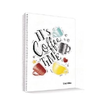 Coffee Plastik Kapak 72 Yaprak Kareli Spiralli A4 Defter