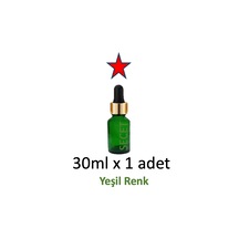Damlalık 30 Ml Damlalıklı Cam Yeşil Şişe, Metal Gold Kapak