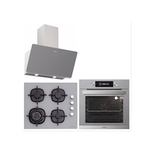 Silverline BO6505S01 - CS5429S01 - 3457 Soho 60 Gri Cam Ankastre Set