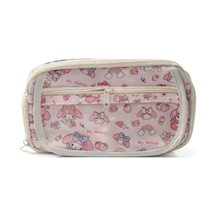 My Melody Desenli Çok Bölmeli Kalemlik - Peluş Broş-sticker-klips Hediyeli Pembe