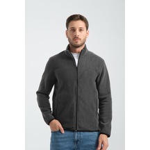 Shooter Sportswear Erkek Polar Sweatshirt Kışlık Standart Fit Outdoor Karyoka Dikiş Detaylı Füme