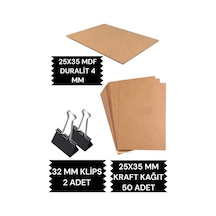 25x35 Duralit 25x35 Kraft Kağıt 50 Adet Ve 2 Adet Klips Çizim Seti