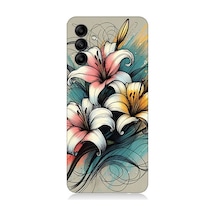 Samsung Galaxy A35 Uyumlu Yumuşak Hatlı Zambaklar Desenli Silikon Kılıf Çok Renkli