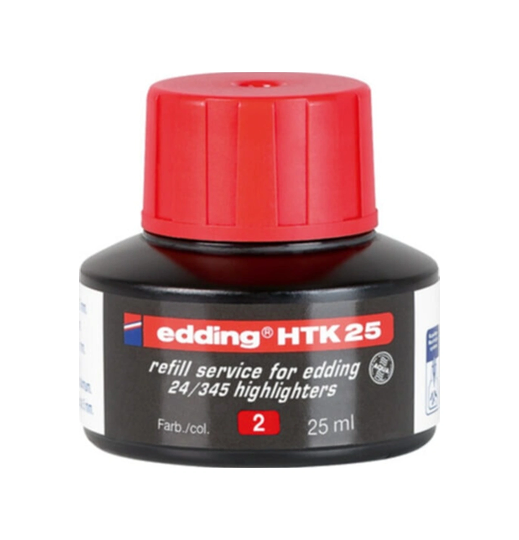 Htk25 Fosforlu Kalem Mürekkebi Mürekkep 25ml Fosforlu Kırmızı 10 Lu Paket Gri