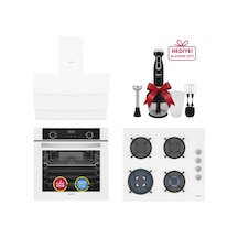 Simfer 0+9 Fonksiyon Airfry Beyaz 3'lü Ankastre Set (8216 Fırın + 3507 Ocak + 8707 Davlumbaz)