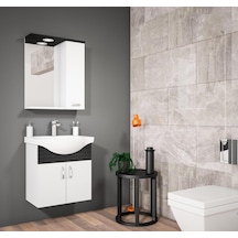 Orka Duru 65 Cm Asma Mdf Freze Siyah Banyo Dolabı Takımı Siyah