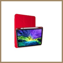 Bezos Apple Uyumlu iPad Air 4 10.9 Kılıf Kalemlikli Mars Tablet Kılıfı - Kırmızı 22
