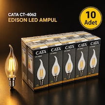 Cata 4w Led Filament Kıvrık Buji Ampul Ct-4062 Gün- Işık 10 Lu Paket Gün Işığı