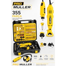 Pro Müller Profesyonel Çok Amaçlı Devir Ayarli 355 Parça Hobi Gravür Seti El Motoru Usta Set